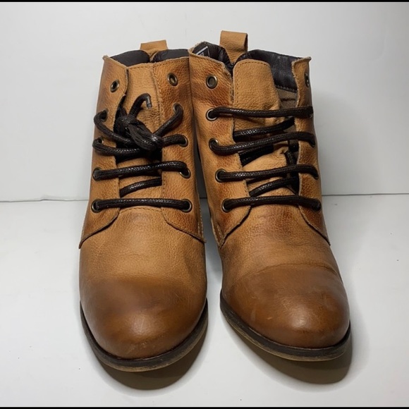 Matisse Paulie Cognac Brown Leather Lace Up Boot Size 8 - Picture 2 of 10